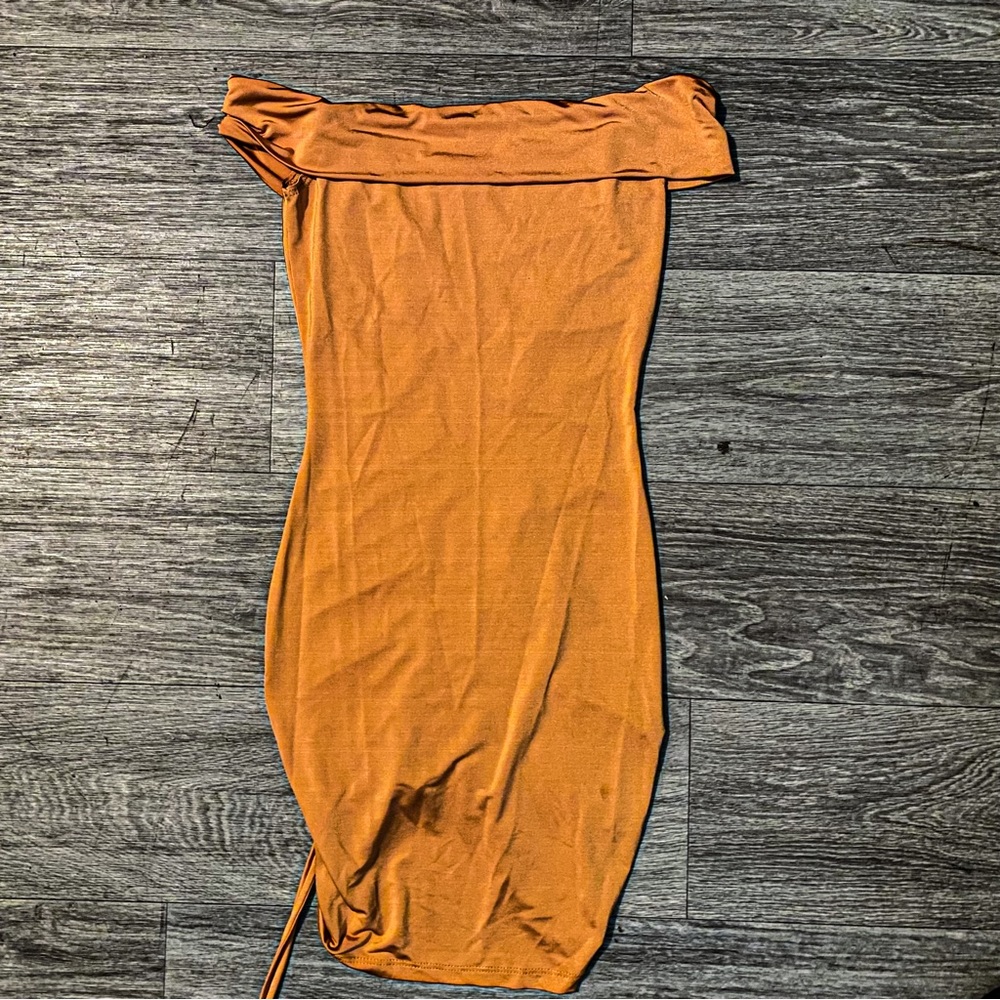 ORANGE MINI BODYCON DRESS - Picture 6 of 6